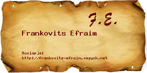 Frankovits Efraim névjegykártya